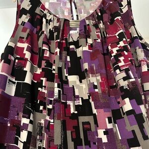 Avenue Multicolor Abstract Sleeveless Top